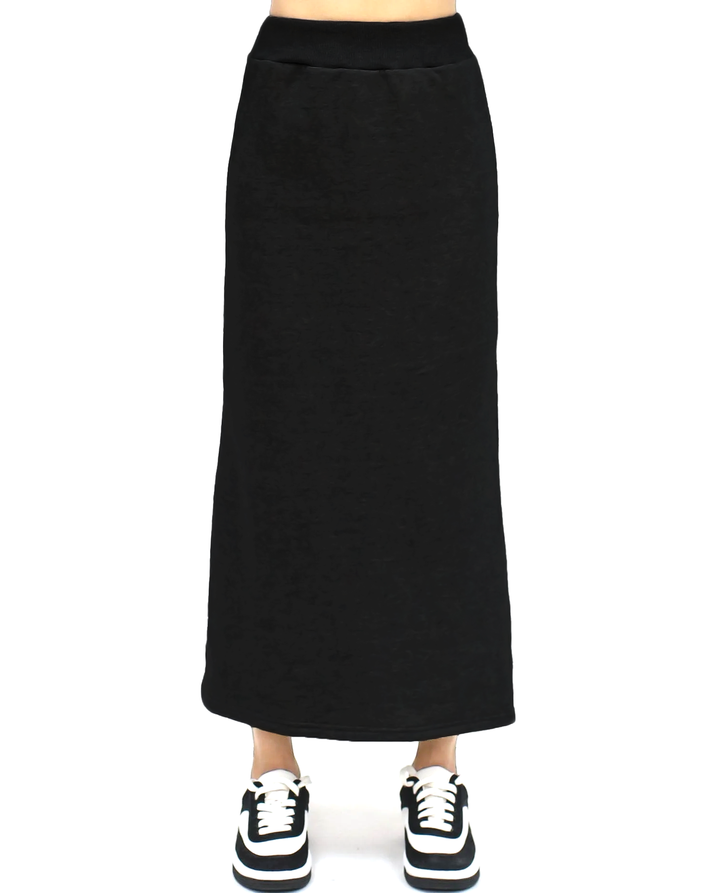 black embellished hoodie sweatshirt & skirt set