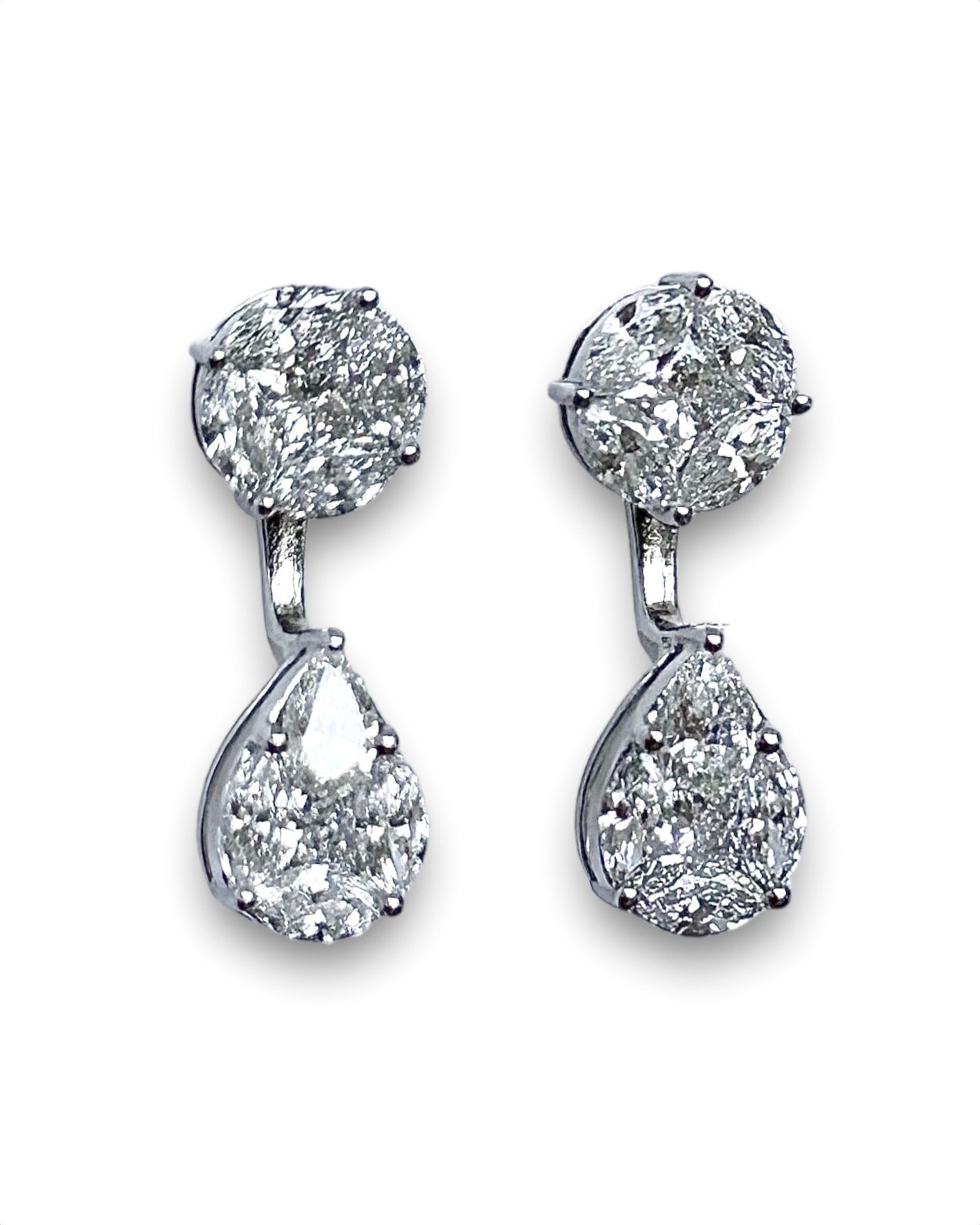 GAL round & pear double illusion lab-grown diamonds earrings *pre-order*