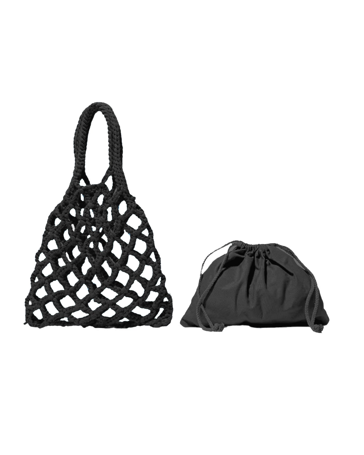 black knitted net bag w/ pouch *pre-order*