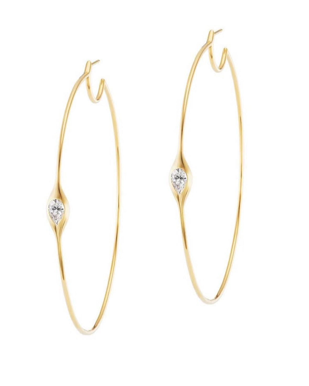 GAL pear lab-grown round diamond hoop earrings *pre-order*