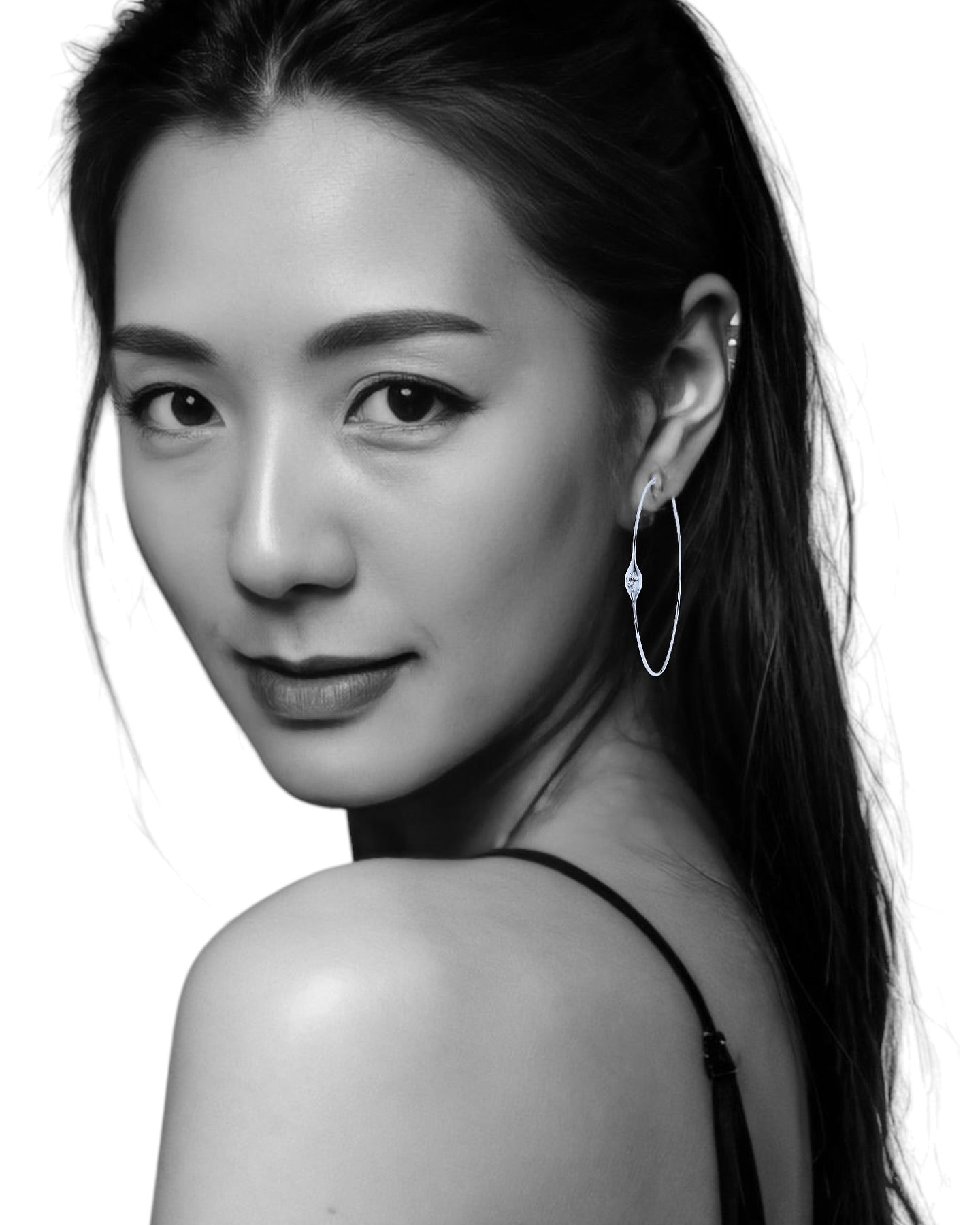 GAL pear lab-grown round diamond hoop earrings *pre-order*