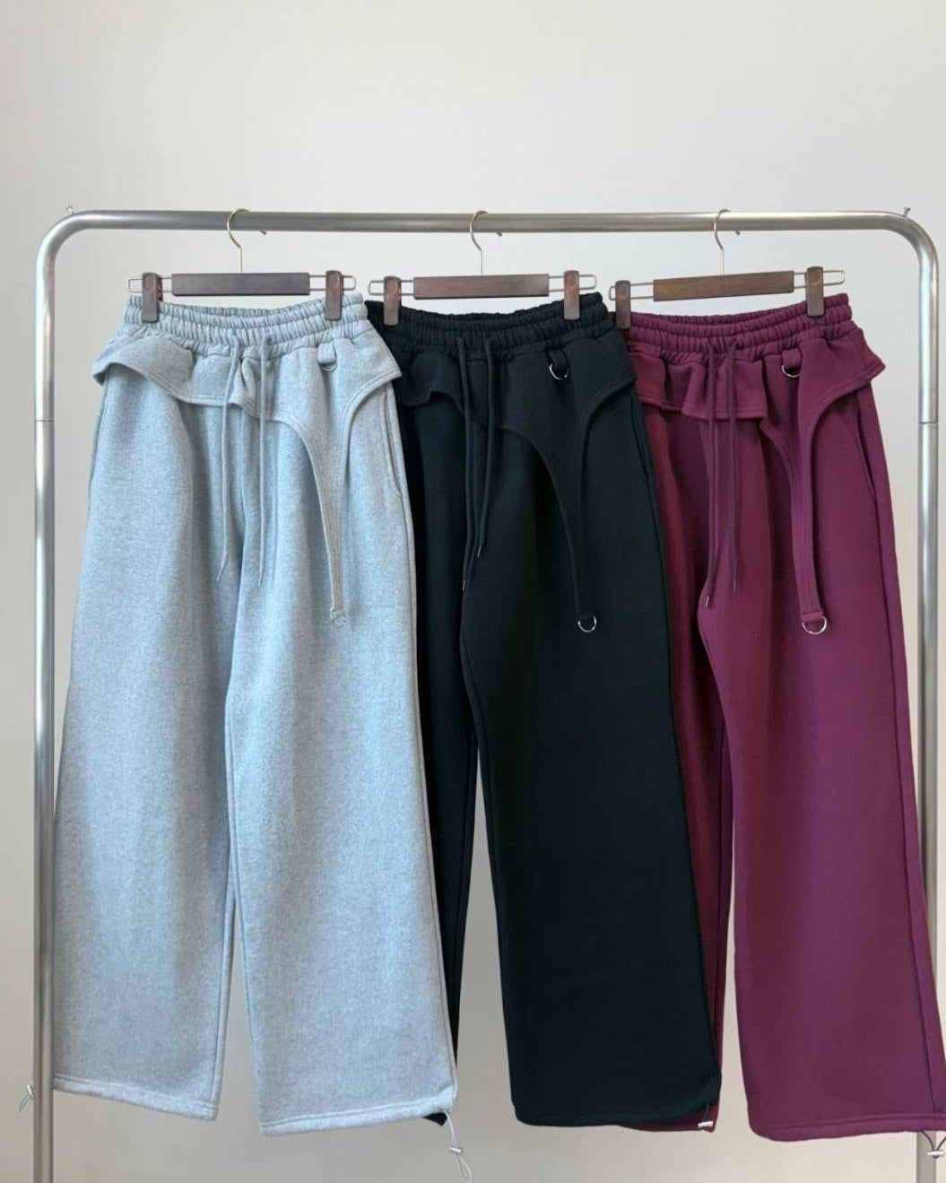 D buckle fleece sweat pants *pre-order*