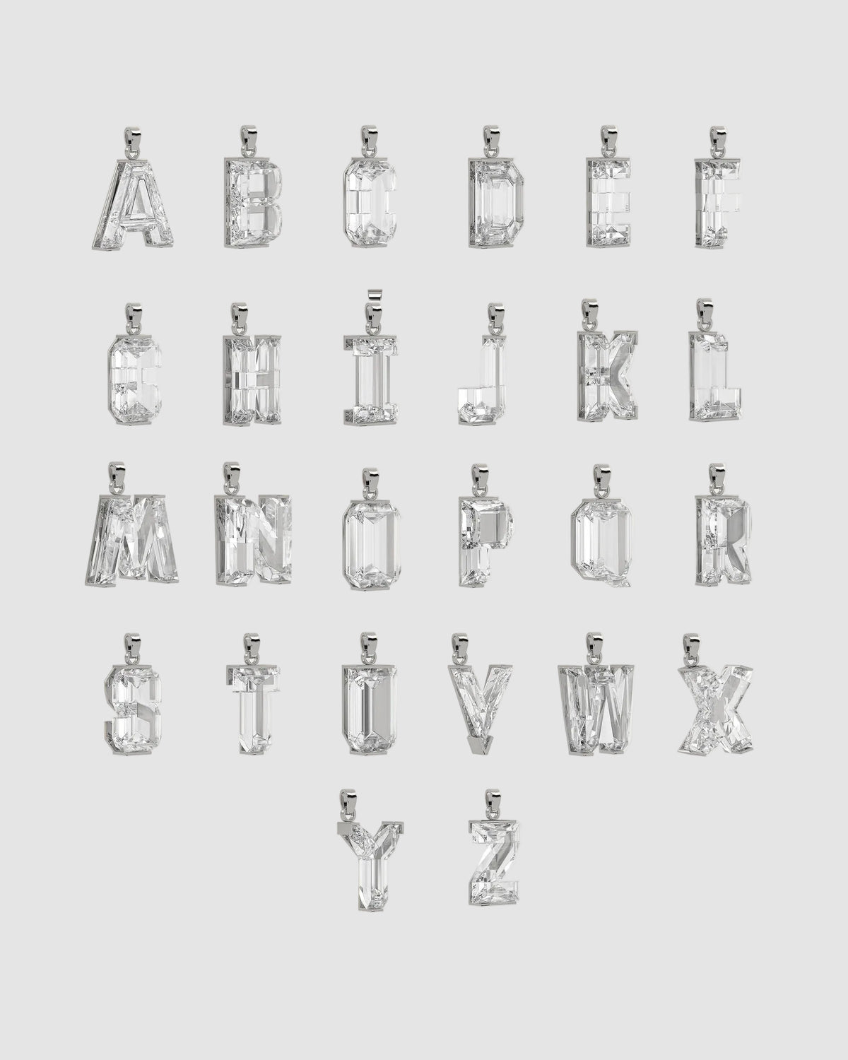 lab-grown diamond letter pendant