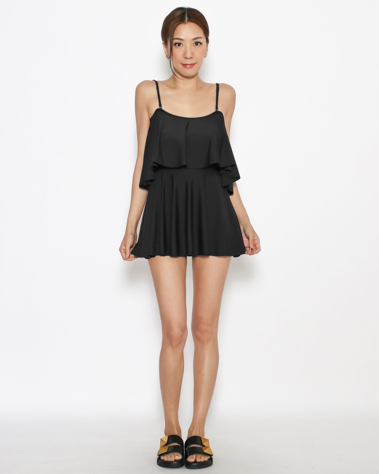 black ruffle layer one pieces swimwear *pre-order*