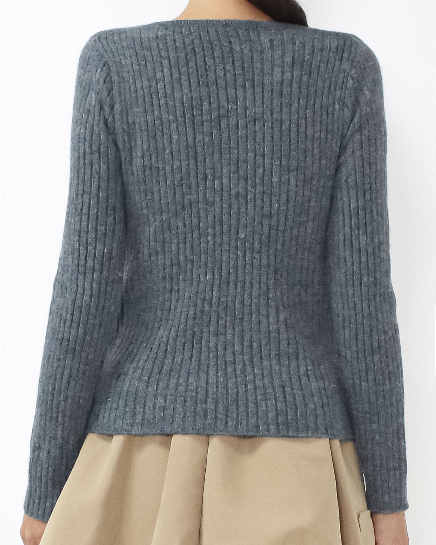 charcoal grey & grey layer knitted top