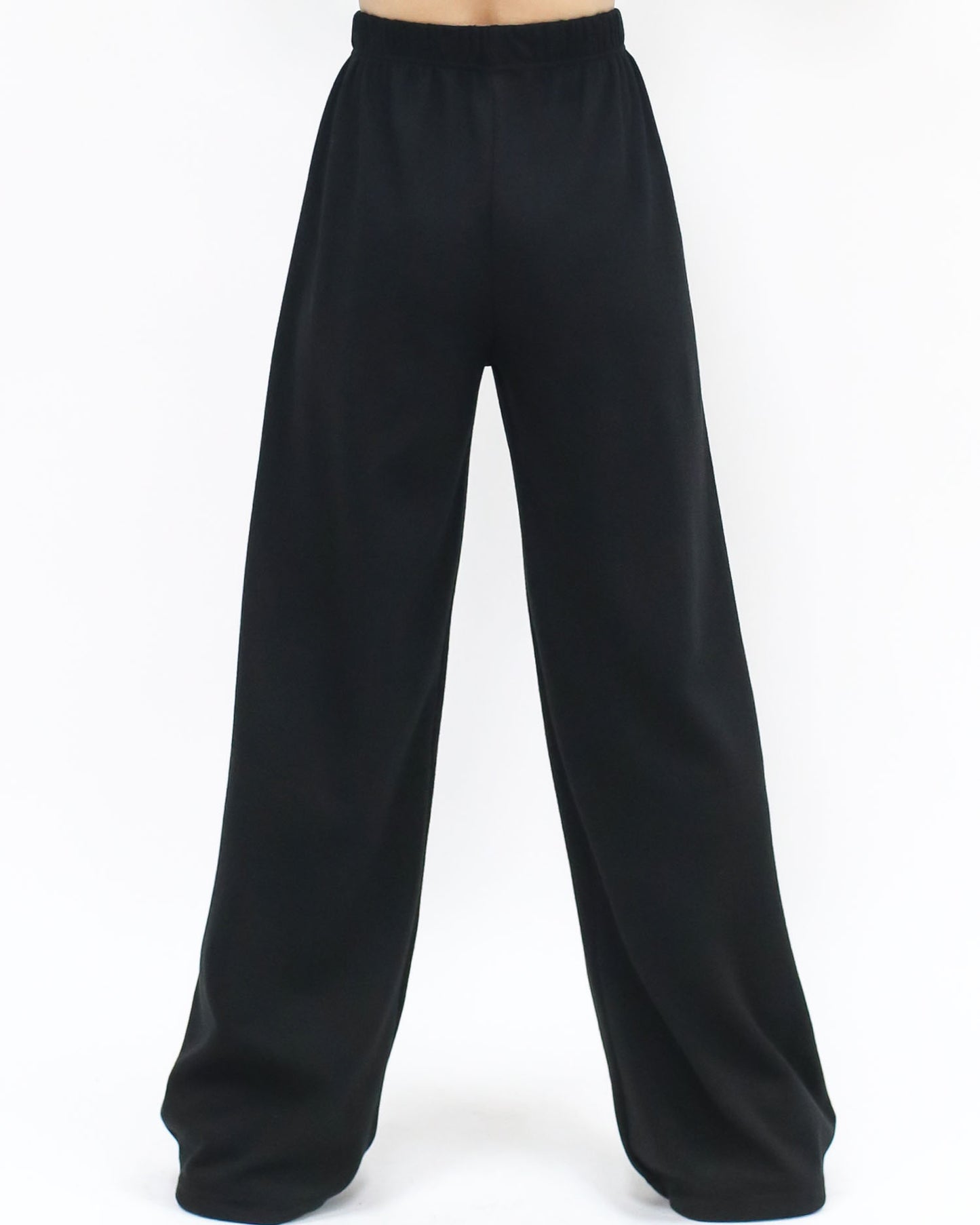 black sweat flare top w/ straight pants set *pre-order*