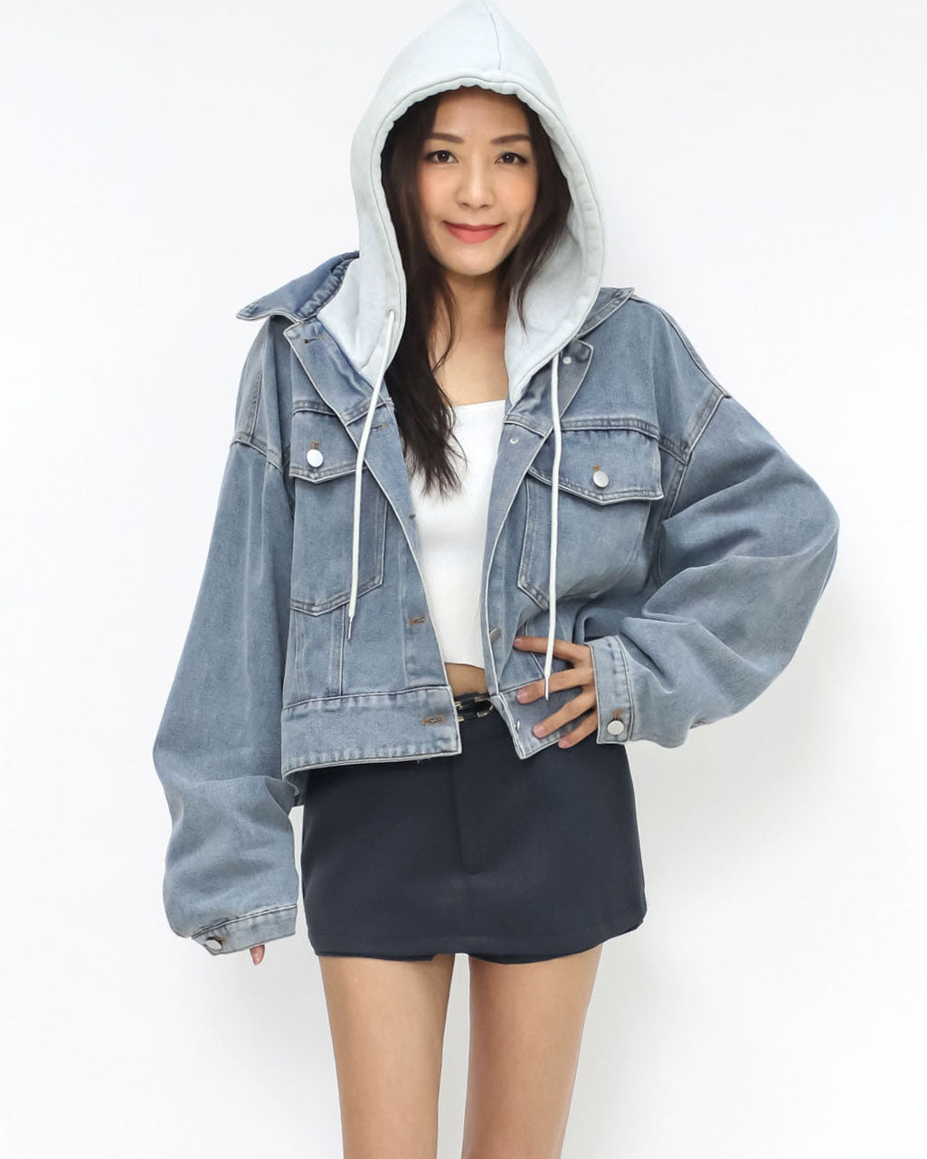 blue denim hoodie jacket *pre-order*