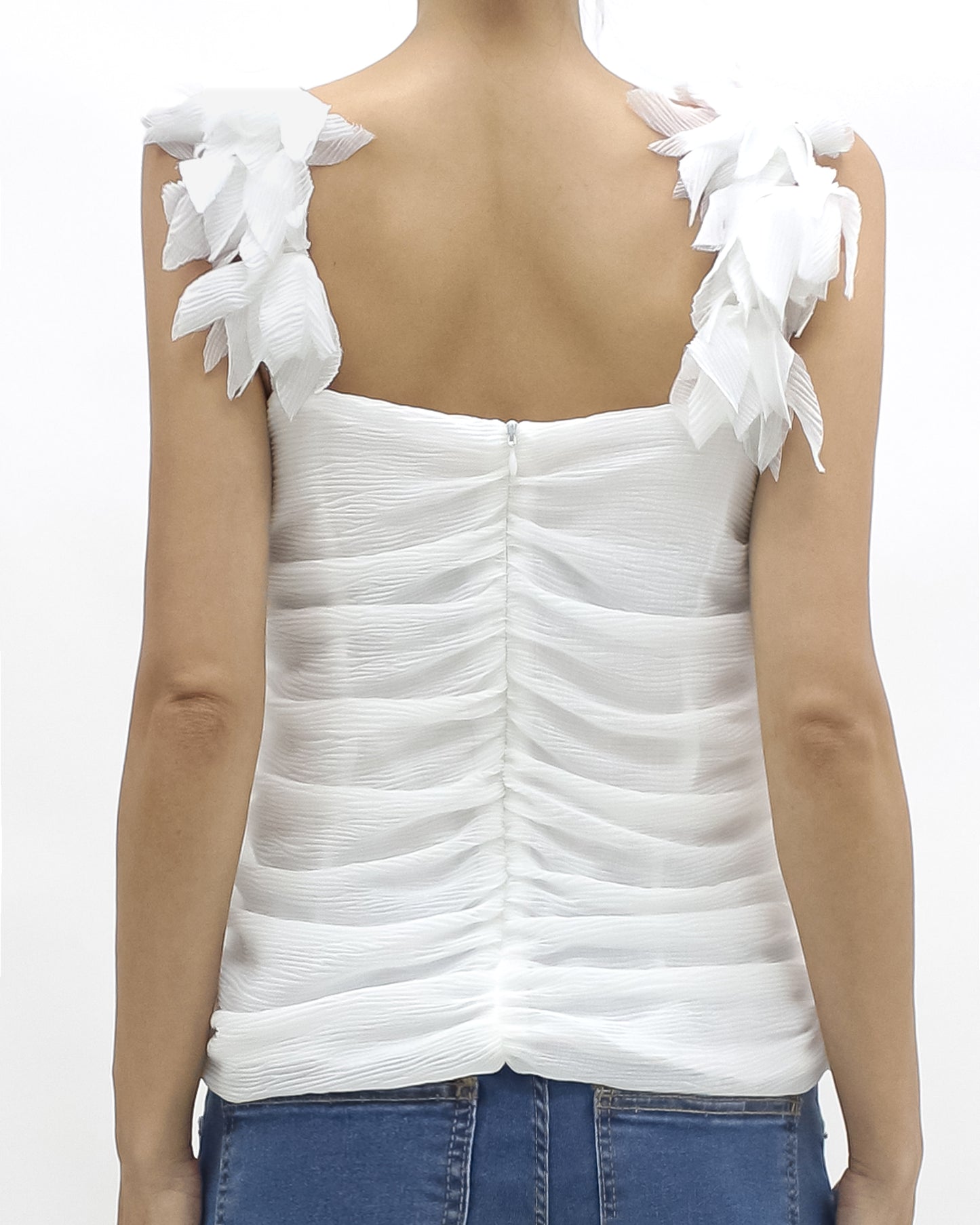 ivory flowers texture vest *pre-order*