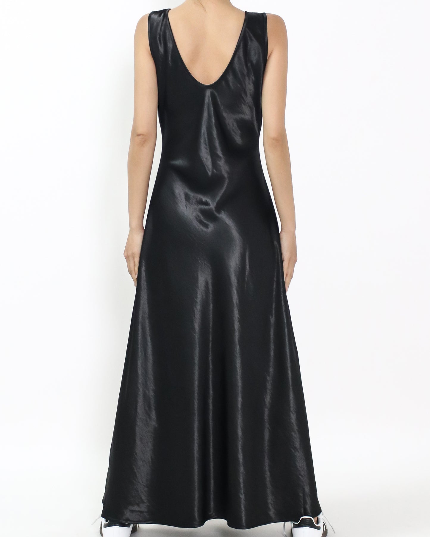 black texture slinky longline vest dress *pre-order*