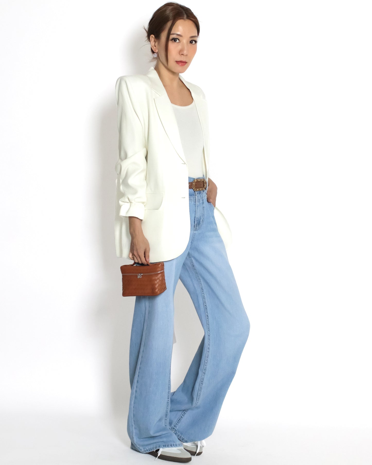 ivory linen blazer *pre-order*