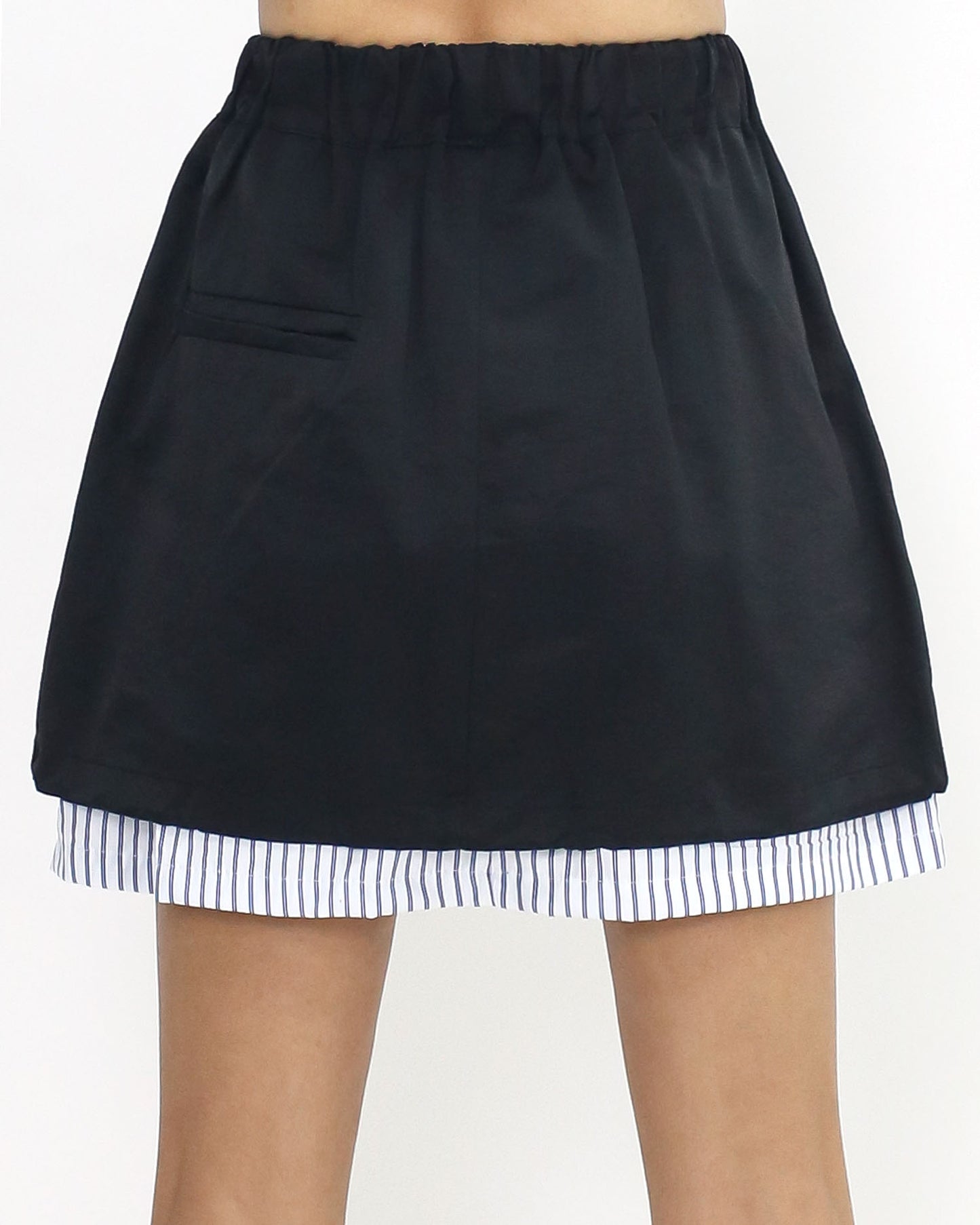 navy w/ blue stripes collar contrast vest jacket & skirt set *pre-order*