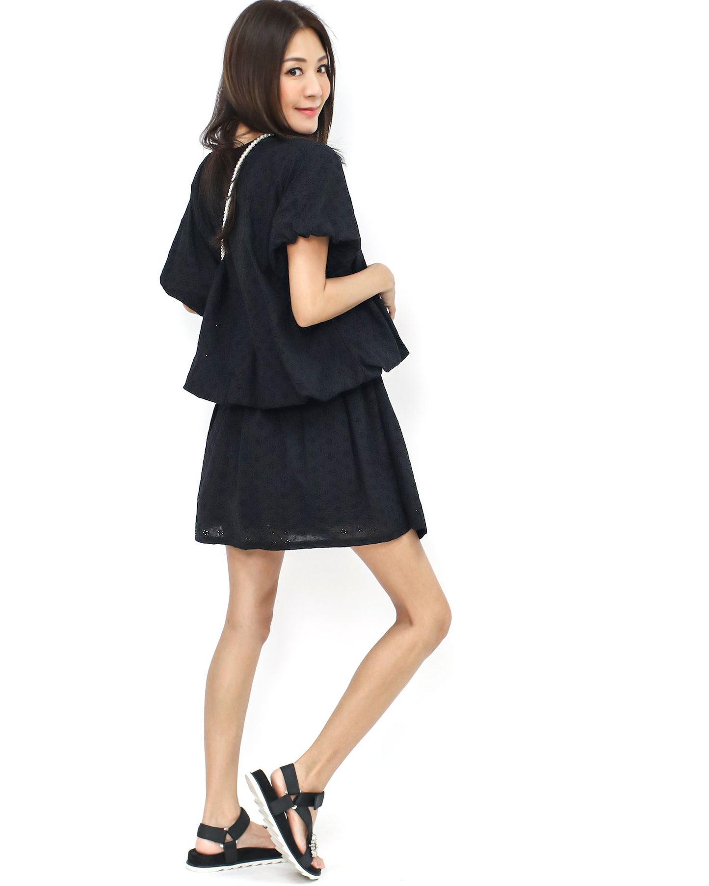 black crochet wrap skirt
