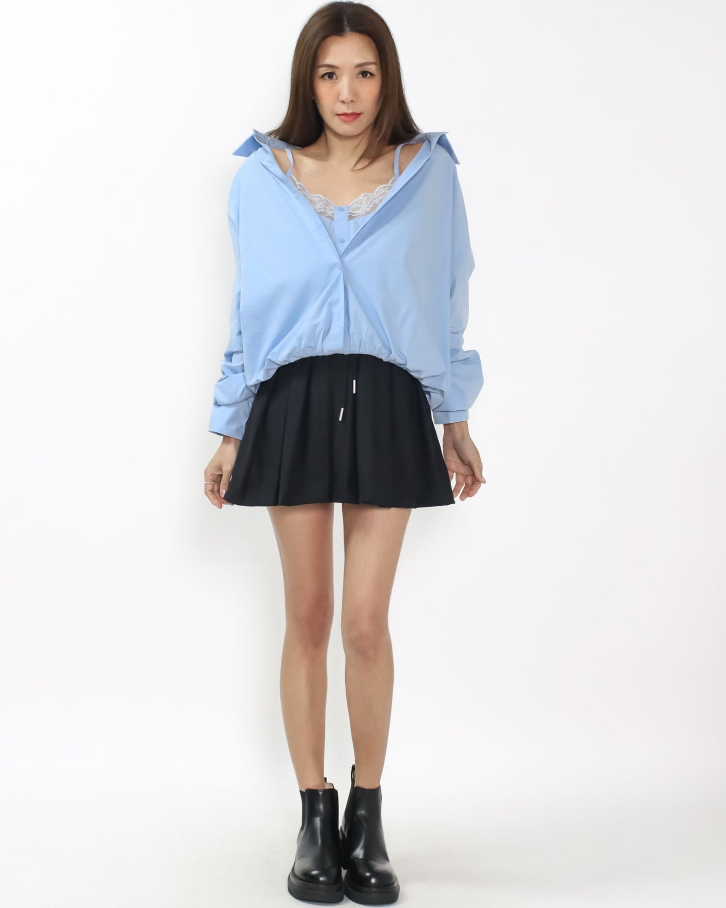 blue & lace slip shirt *pre-order*