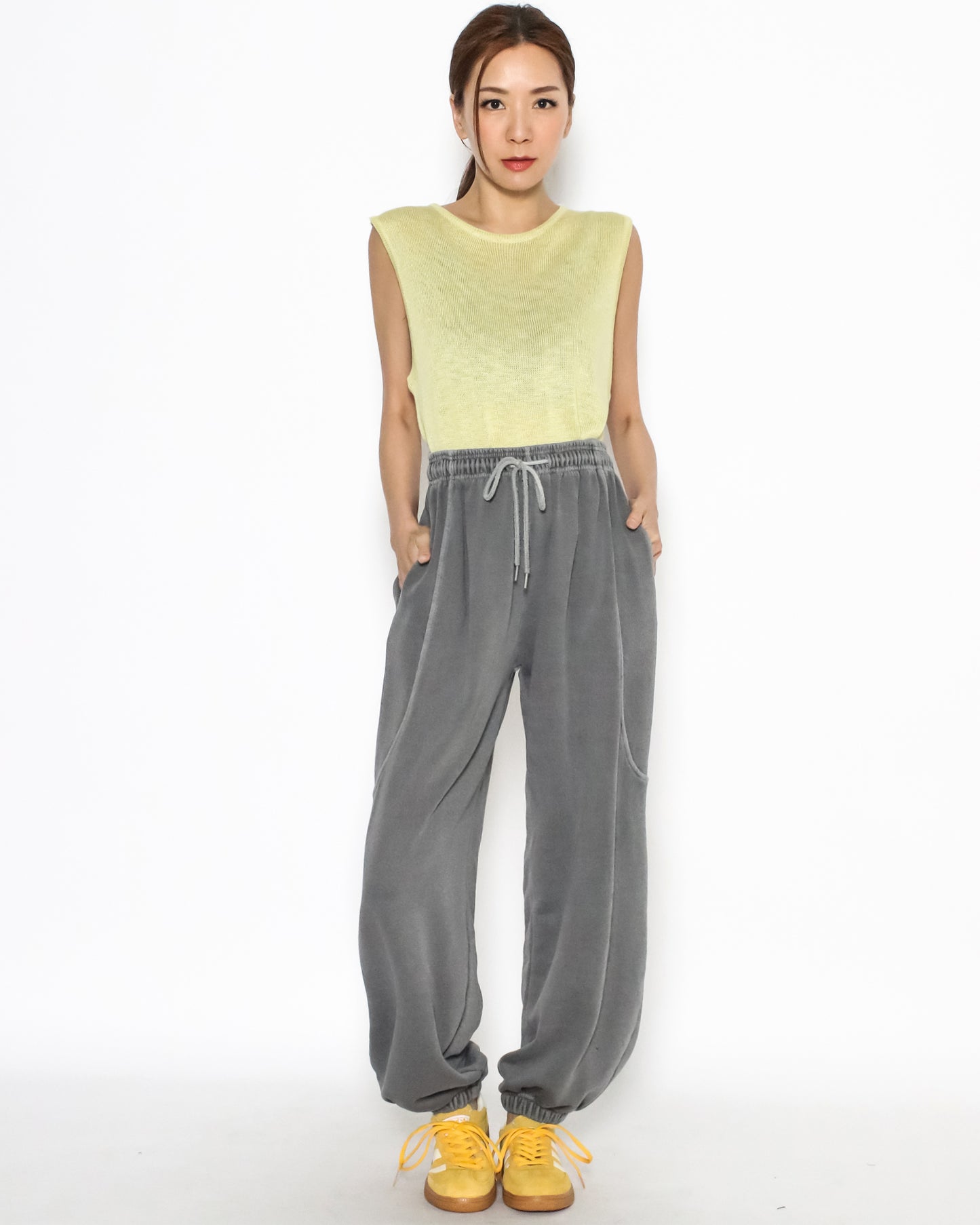 washed grey sweat joggers