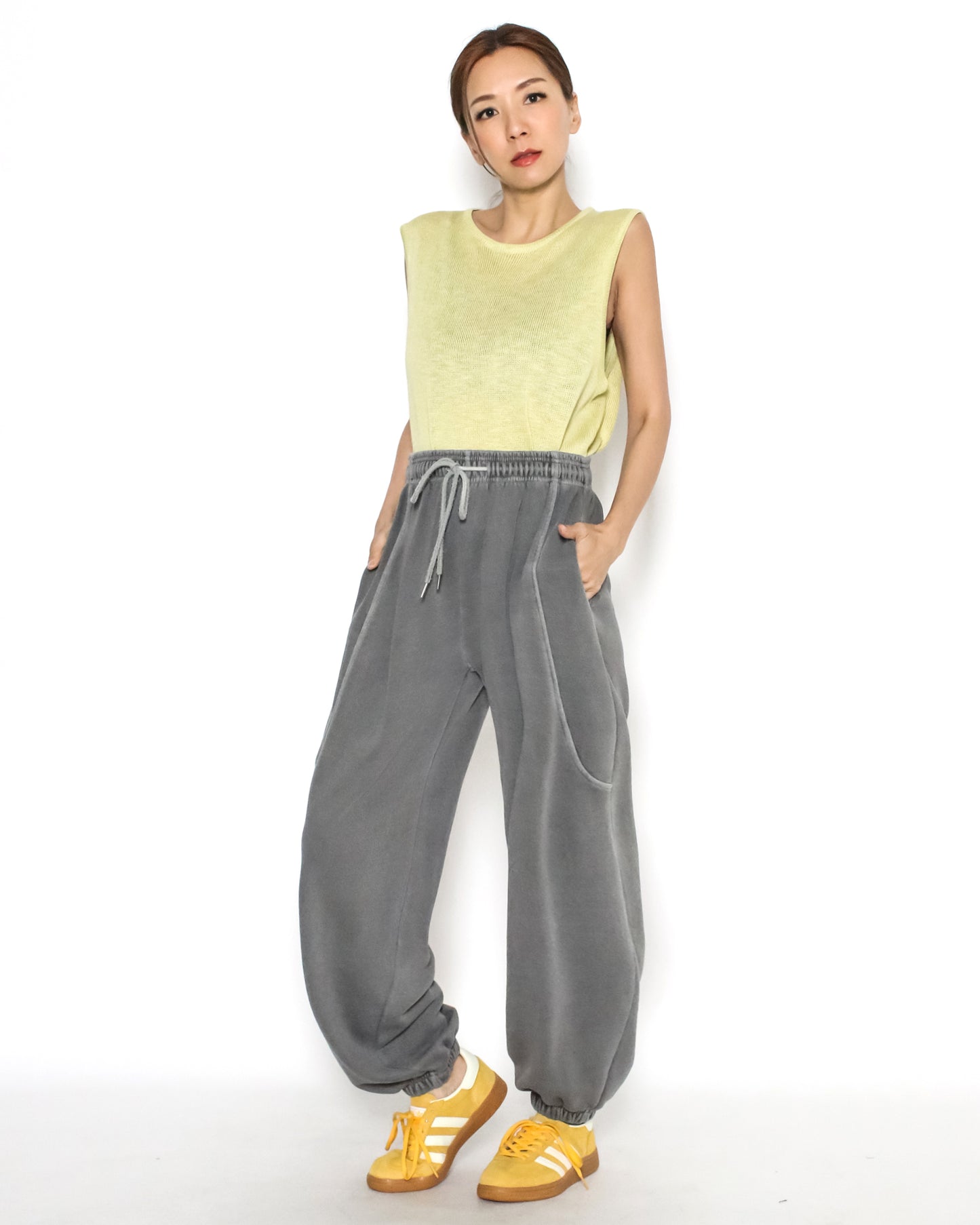 washed grey sweat joggers