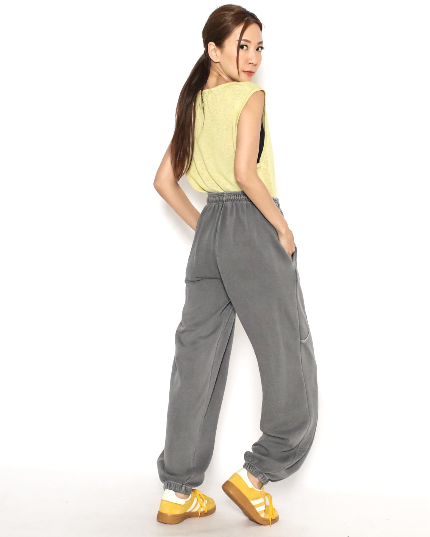 washed grey sweat joggers