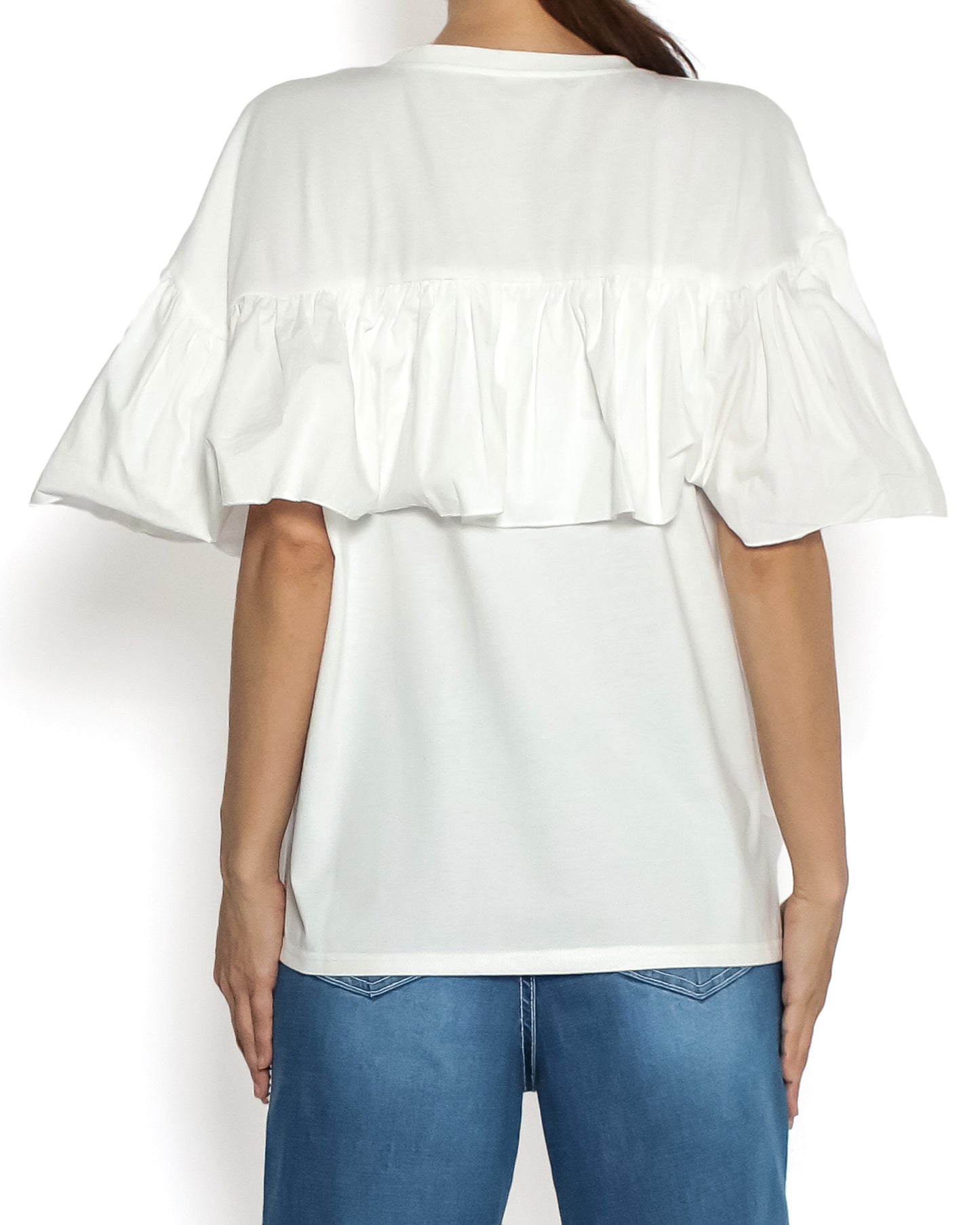 ivory w/ shirt ruffle tee *pre-order*