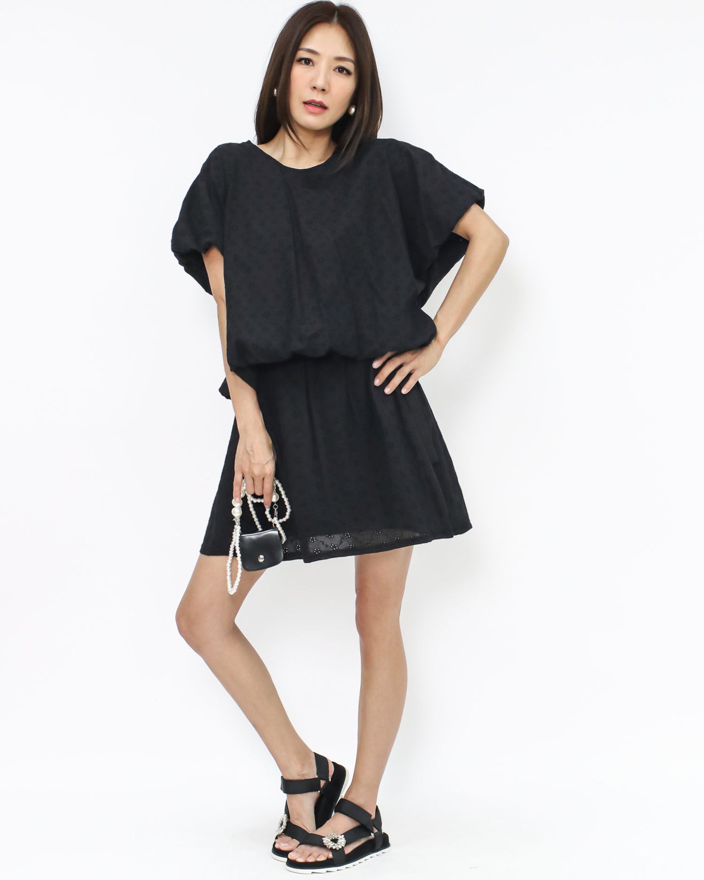 black crochet wrap skirt