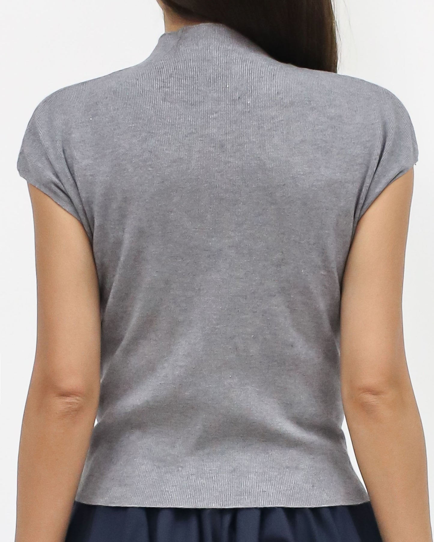 grey tie front knitted top *pre-order*