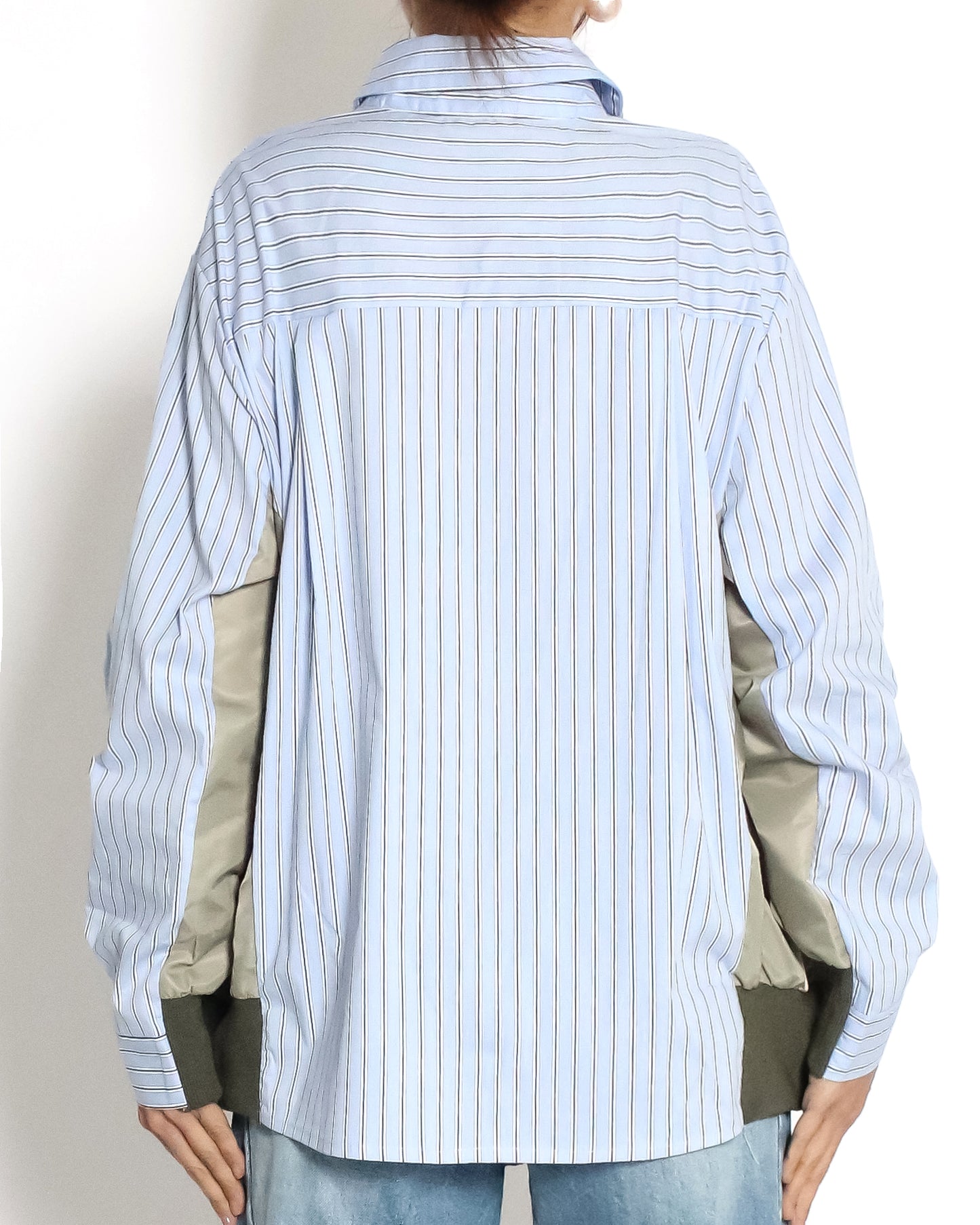 blue & ivory stripes w/ green tech shirt *pre-order*