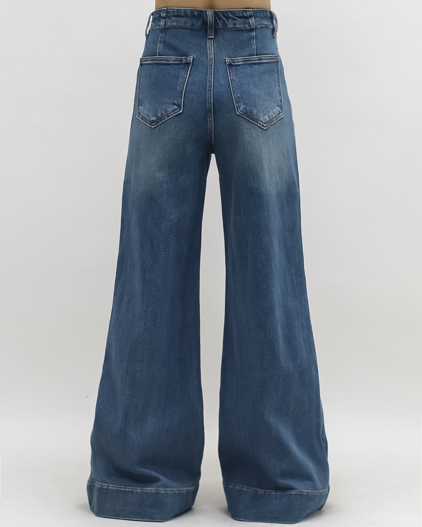 washed blue denim flare jeans *pre-order*