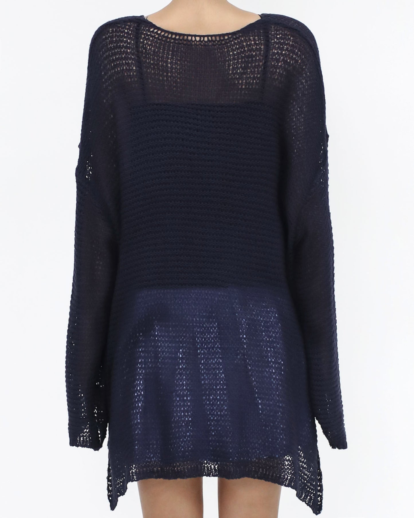 navy V neck boucle knitted top *pre-order*