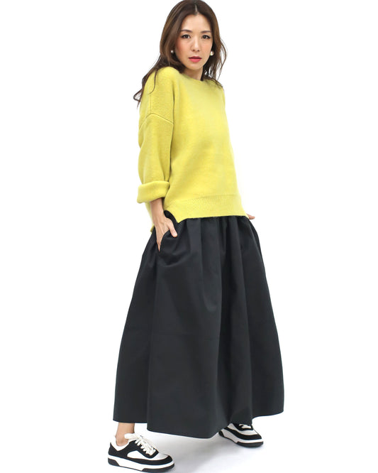 black flare cotton shirt skirt *pre-order*