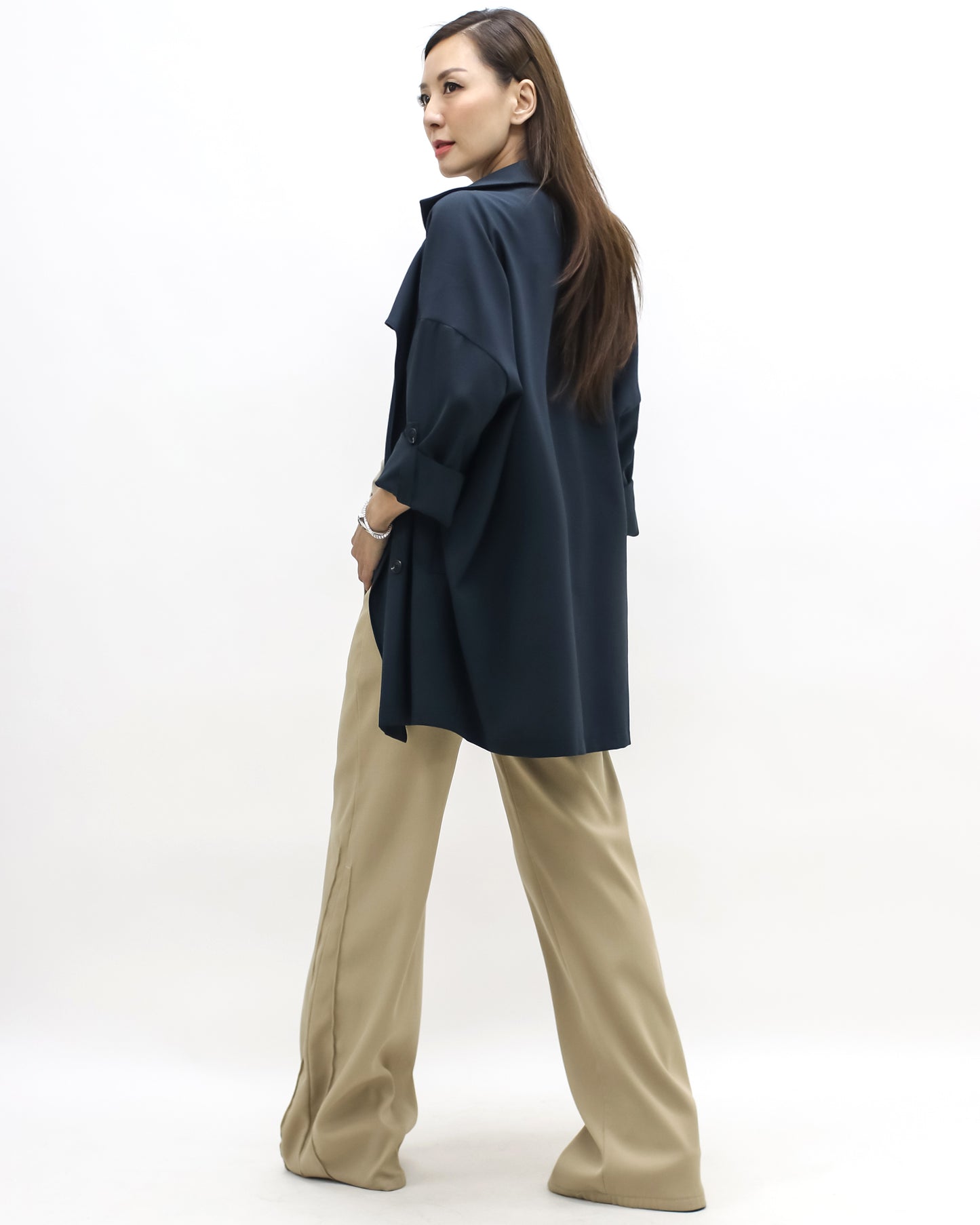 navy texture autumn jacket