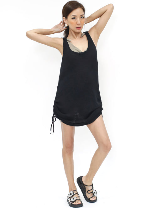 black knitted drop back cover up dress *pre-order*