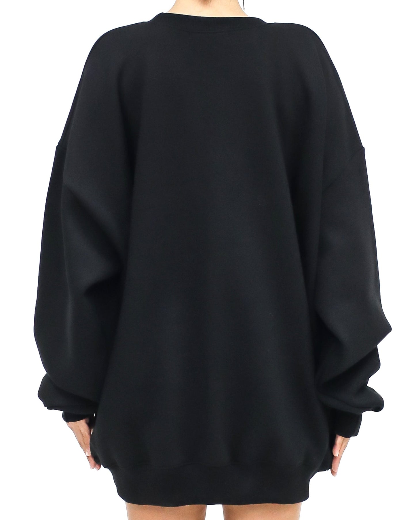 black stitched front sweatshirt