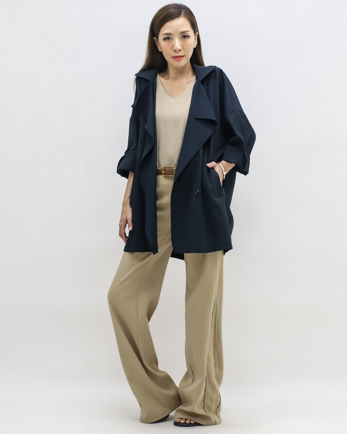 navy texture autumn jacket