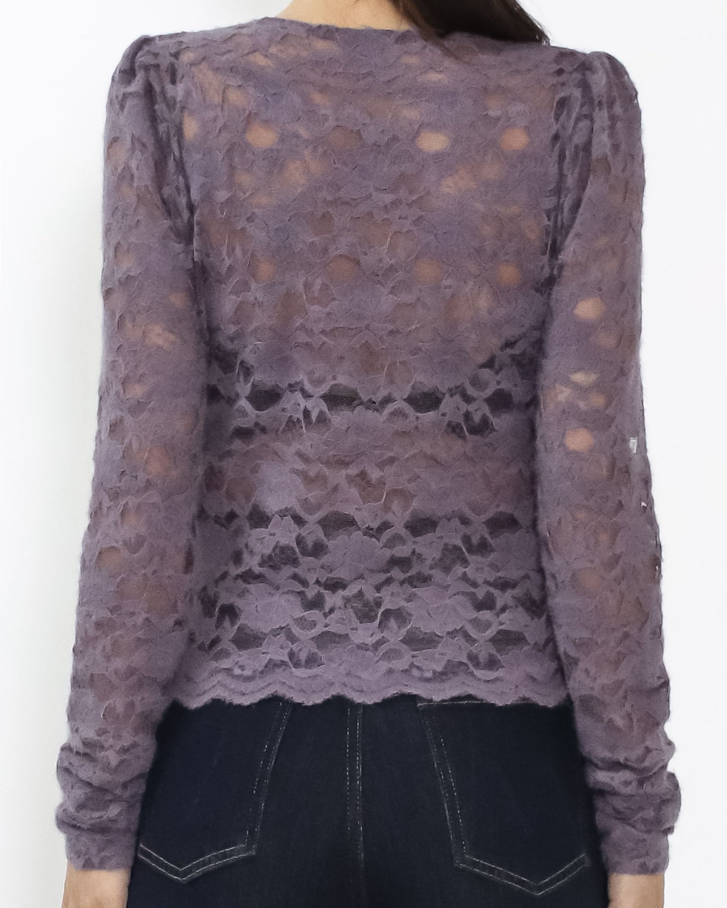 purple lace knitted top *pre-order*