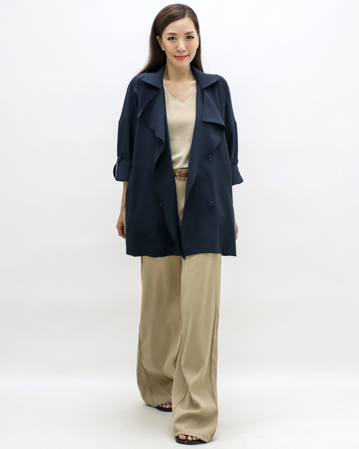 navy texture autumn jacket