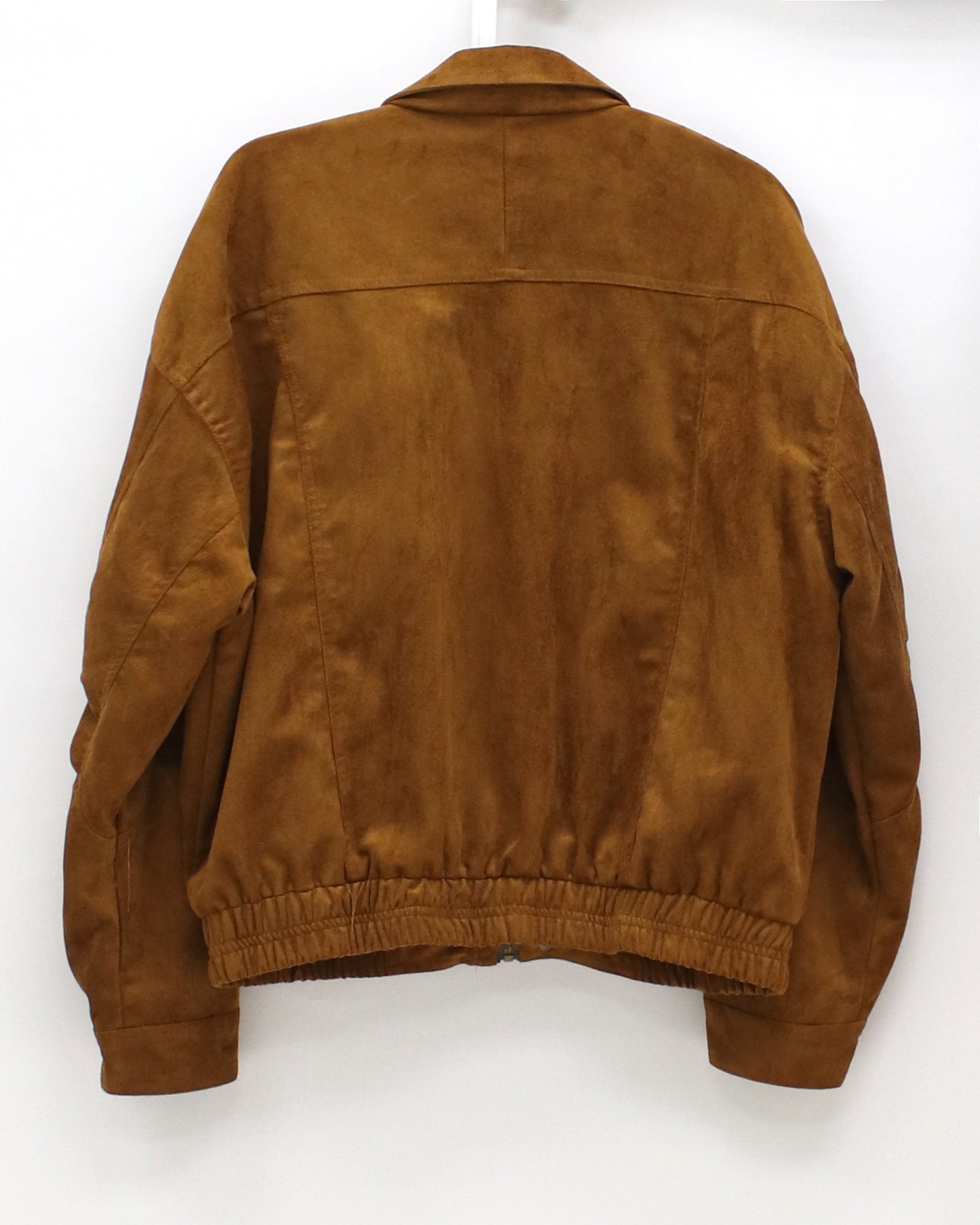 caramel PU suede bomber jacket