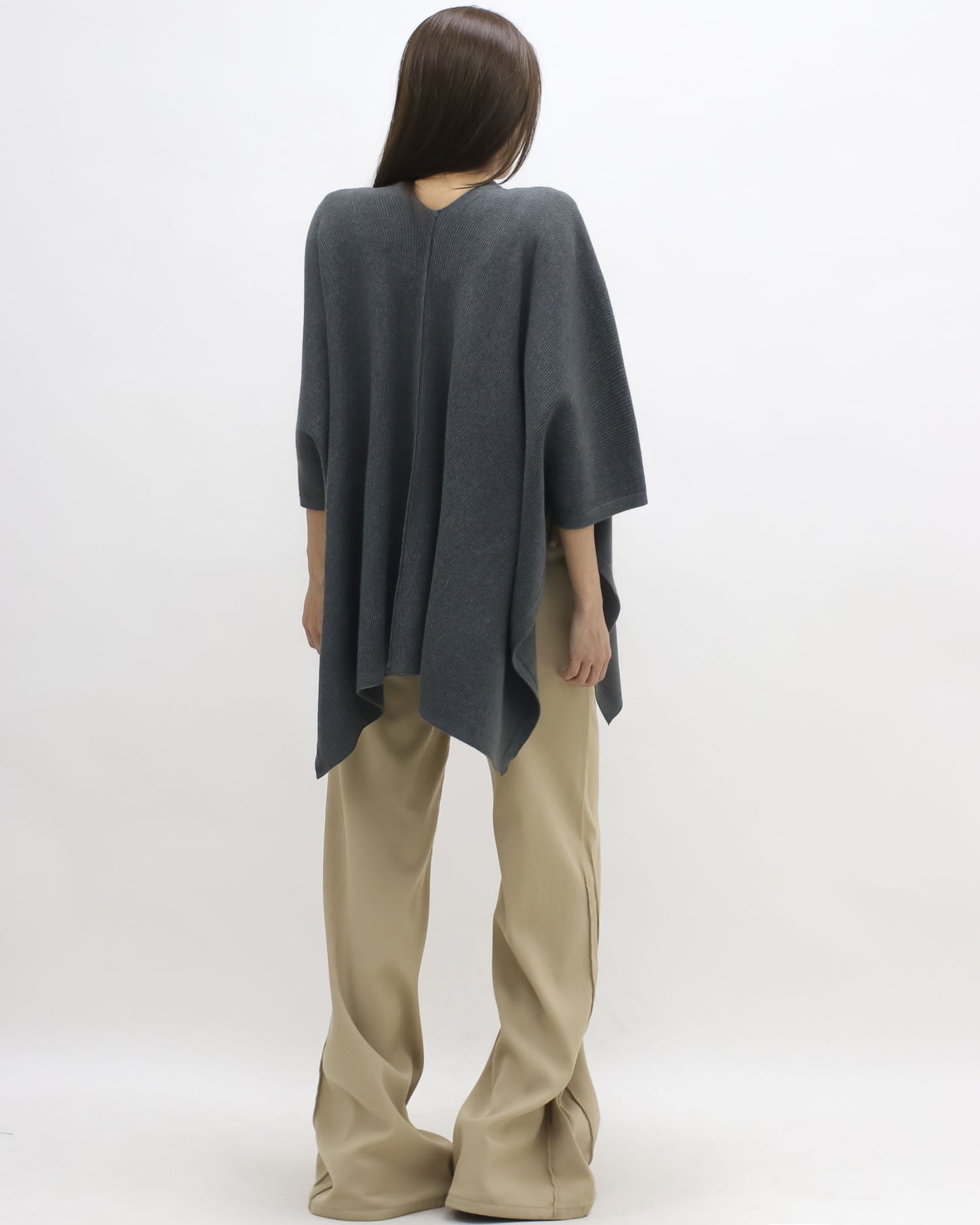 charcoal grey flare poncho