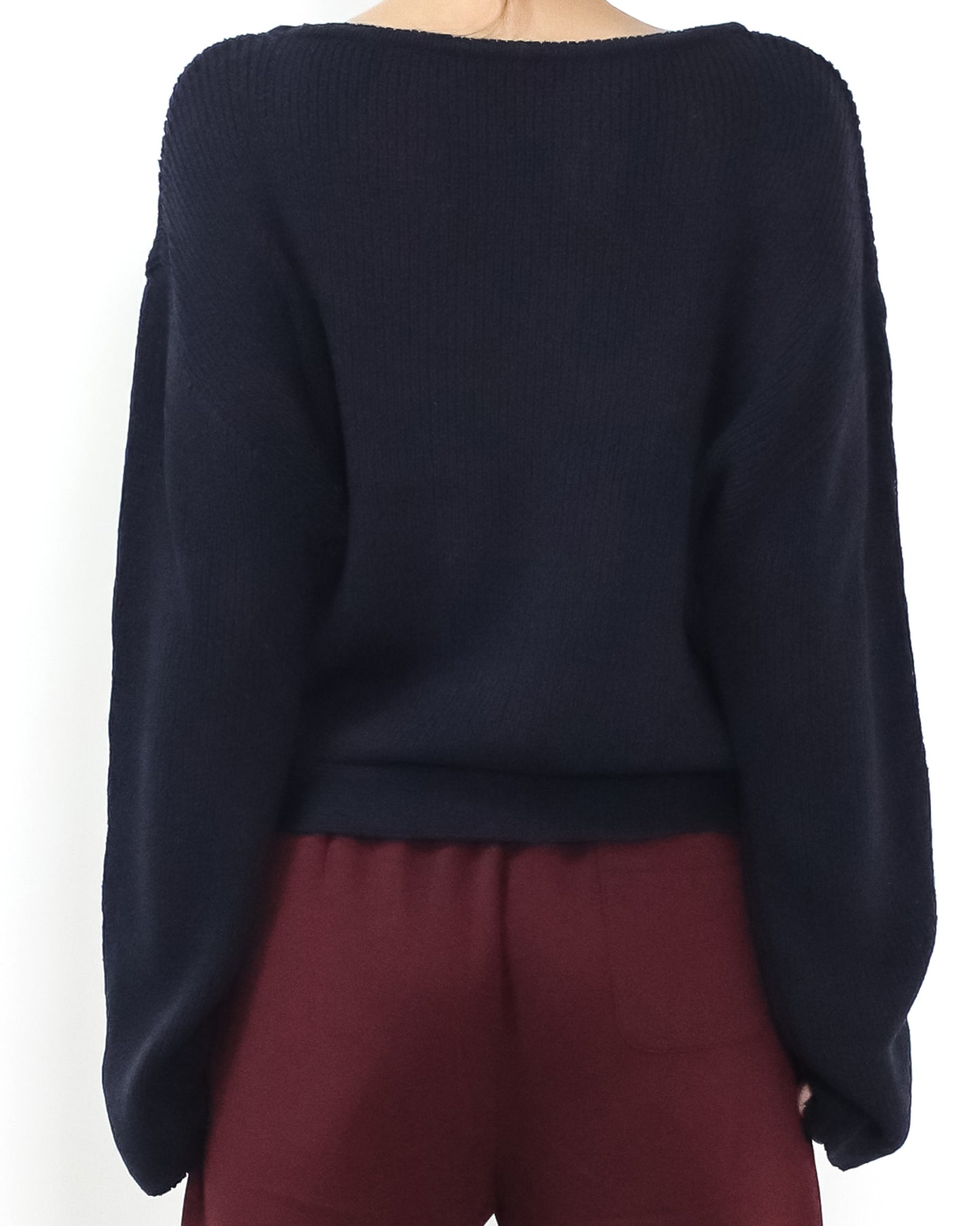 navy tie-up front knitted top *pre-order*