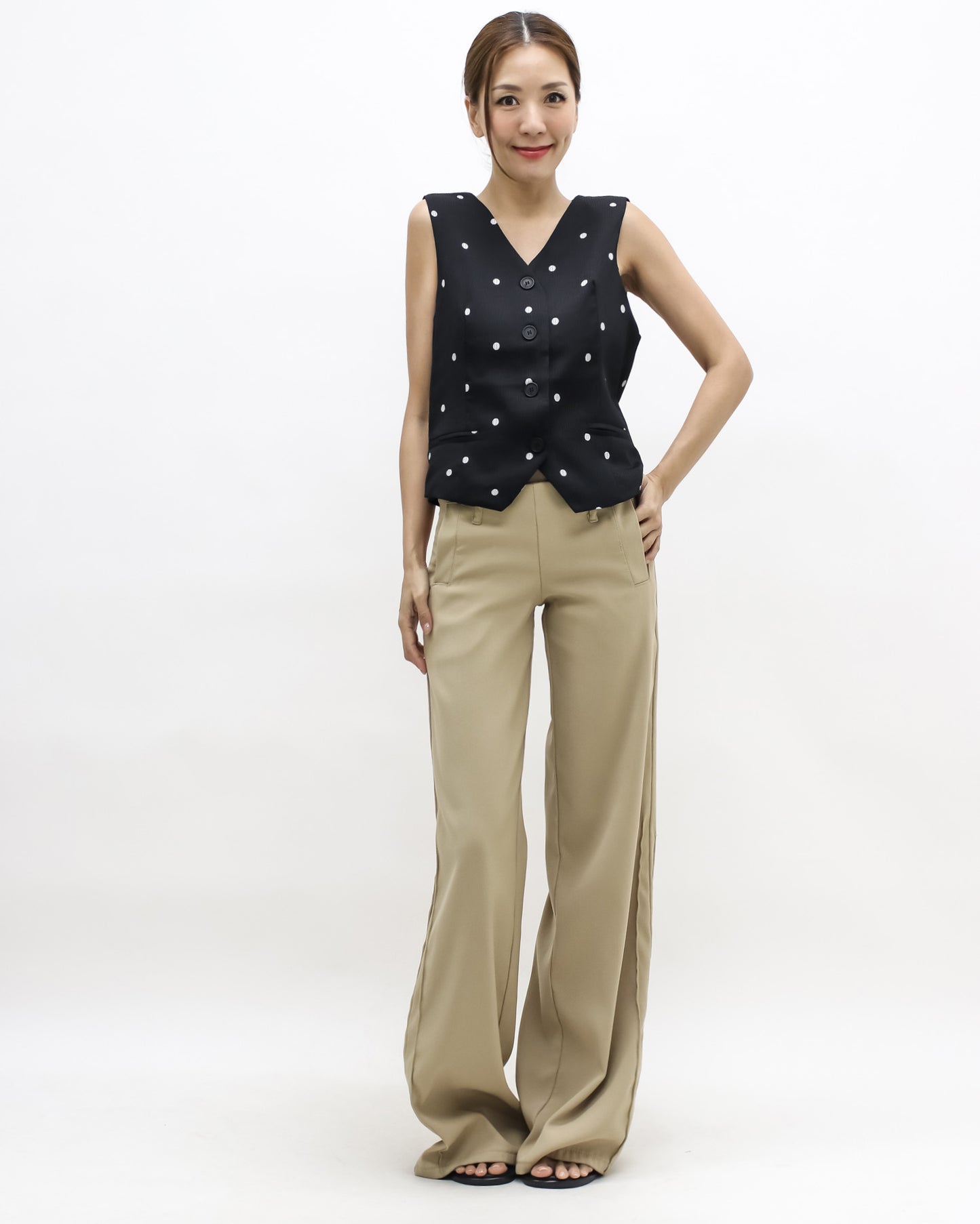 black & ivory polka dots texture blazer *pre-order*