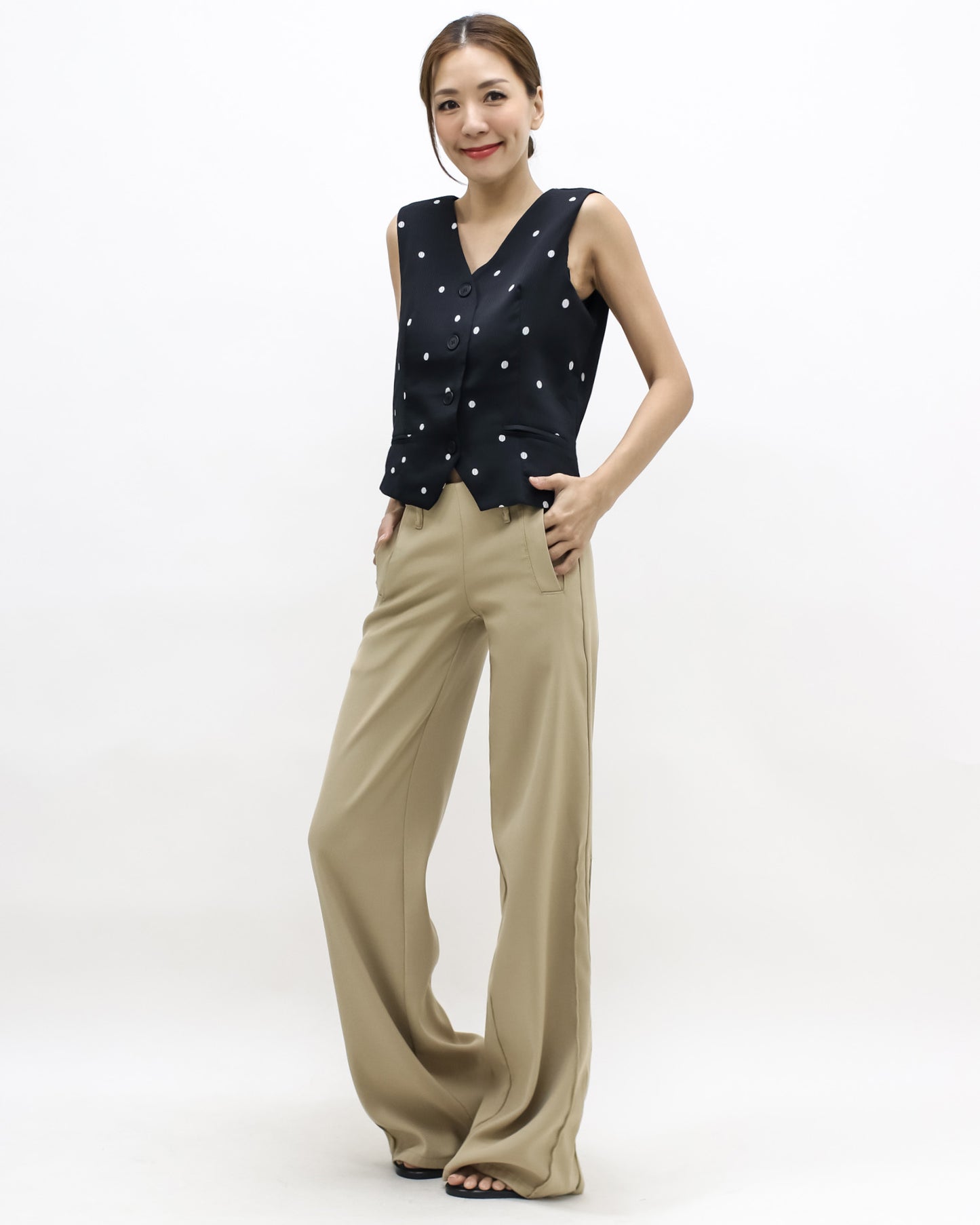 black & ivory polka dots texture blazer *pre-order*