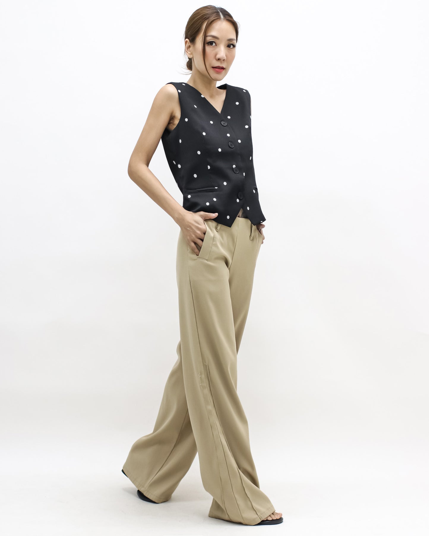 black & ivory polka dots texture blazer *pre-order*