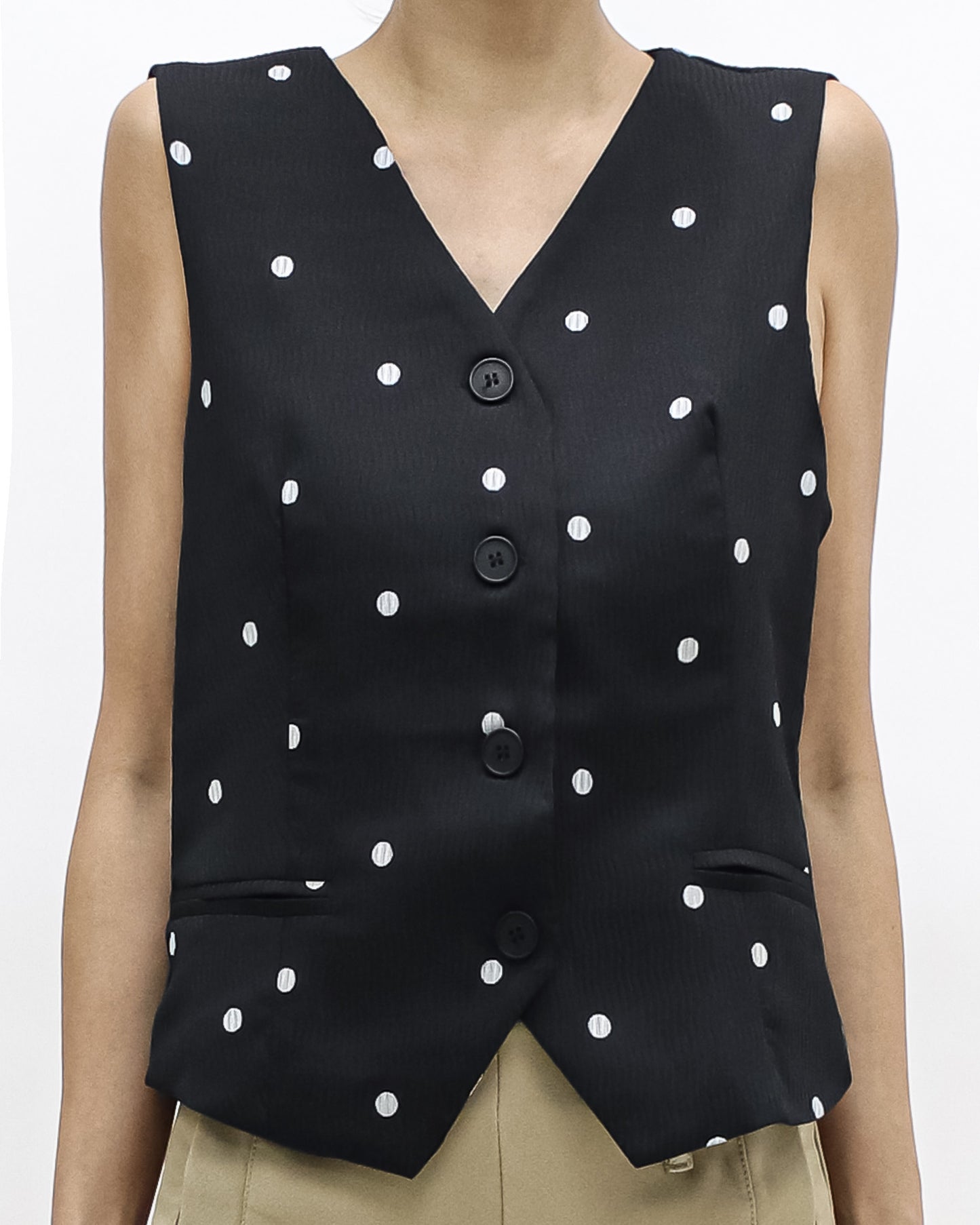 black & ivory polka dots texture blazer *pre-order*