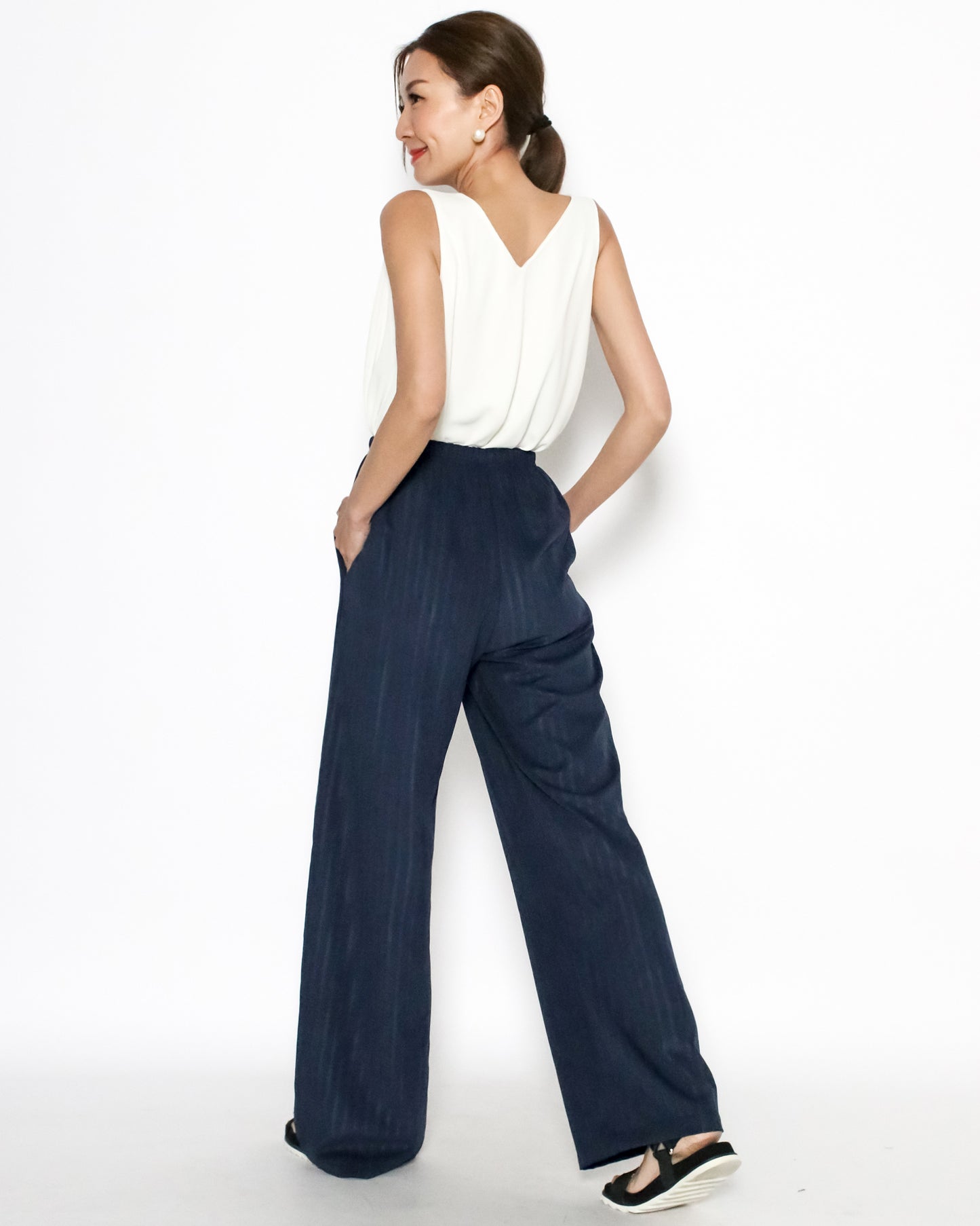 blue stripes soft straight leg pants *pre-order*