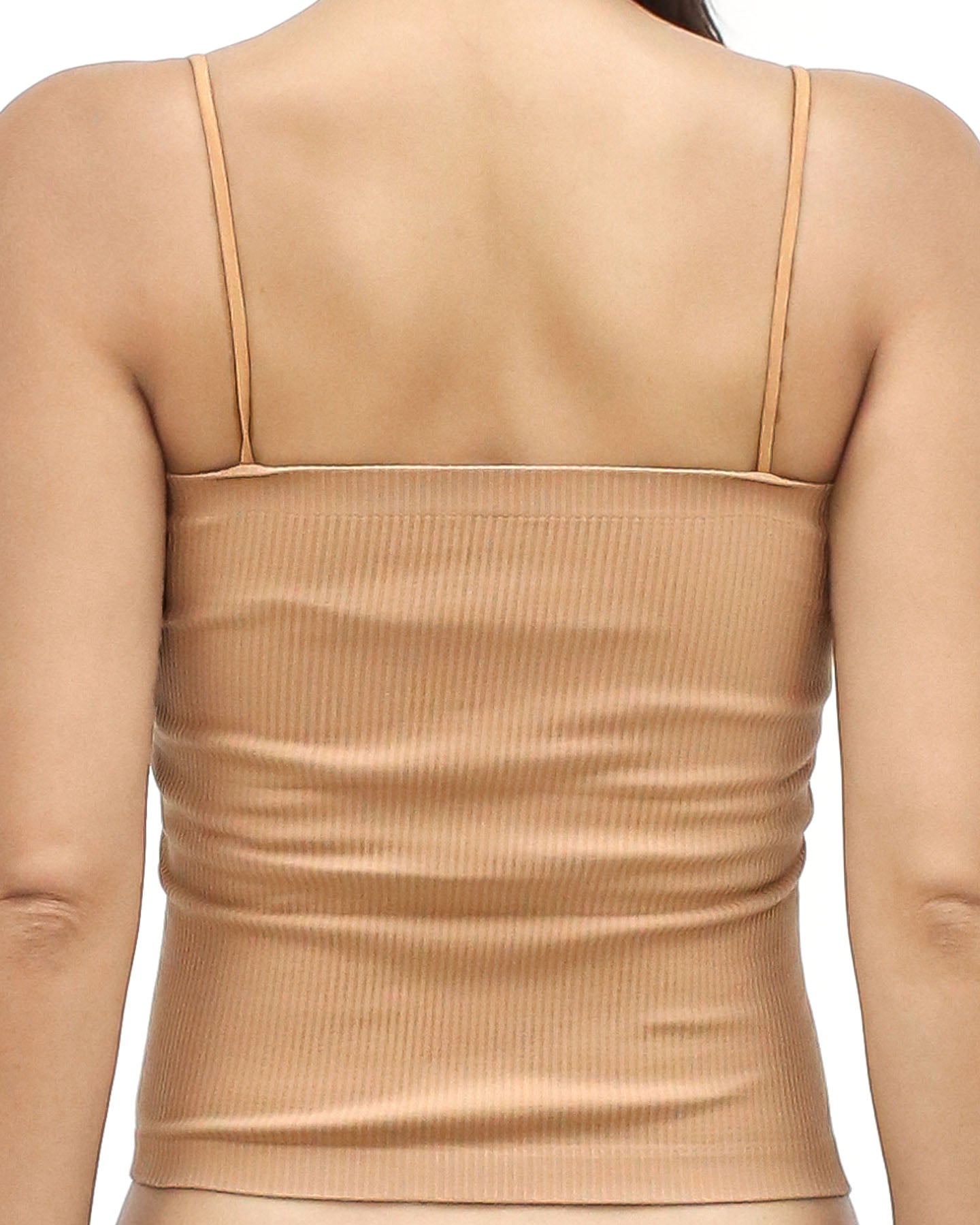 beige ottoman strappy bra vest *pre-order*