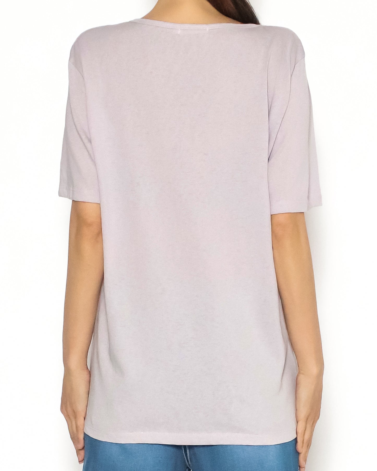 lilac u neck basic tee *pre-order*