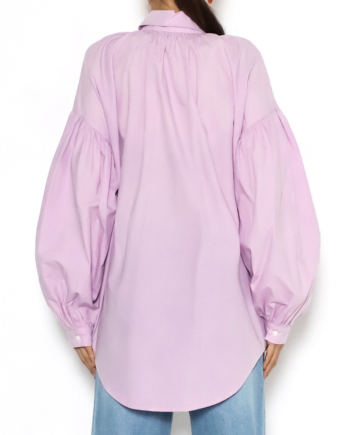 lilac puff sleeves shirt