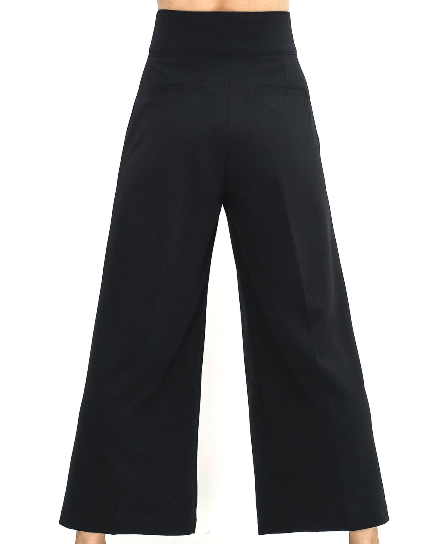 black cropped straight leg pants - L