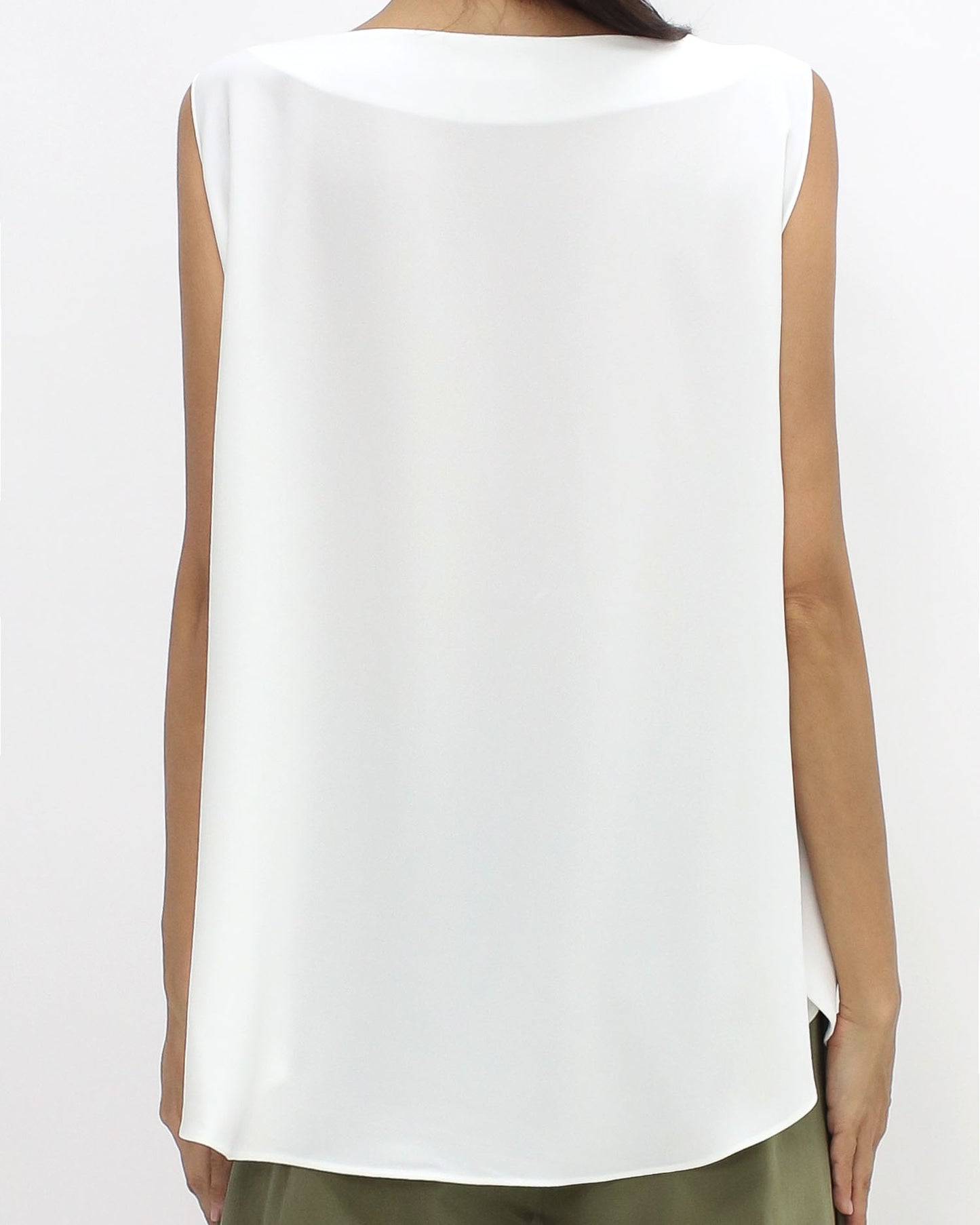 Ivory slinky flare vest