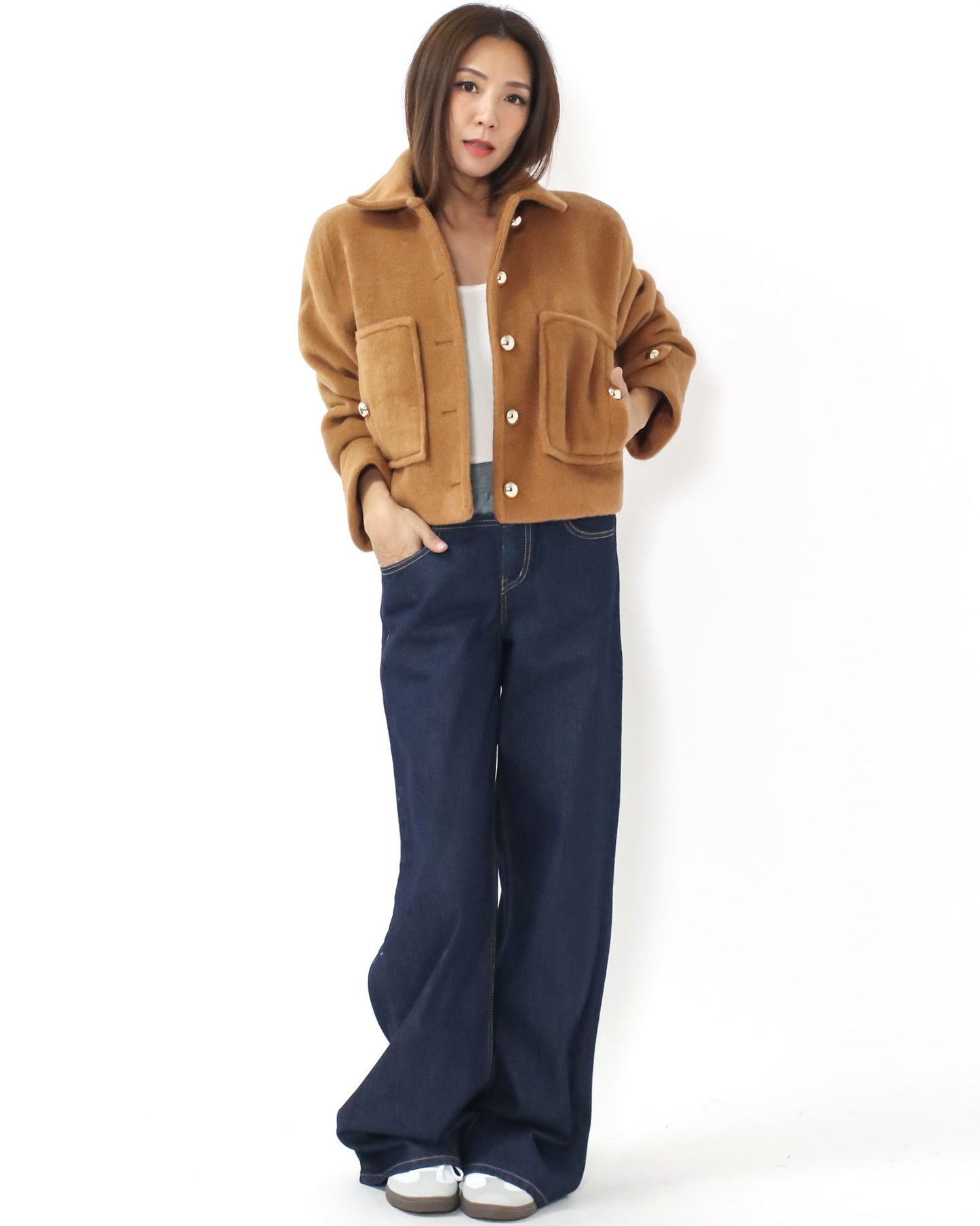 khaki wool blended jacket *pre-order*
