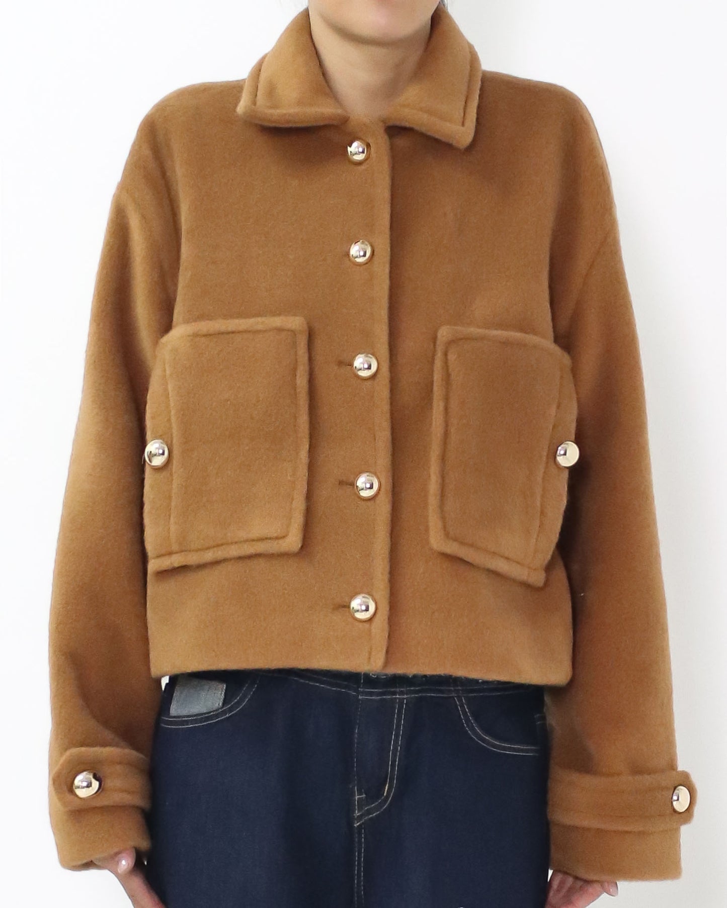 khaki wool blended jacket *pre-order*