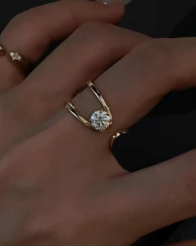 GAL lab-grown diamond 18K gold open ring *pre-order*