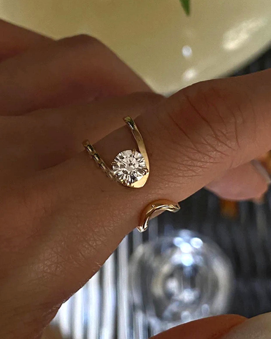 GAL lab-grown diamond 18K gold open ring *pre-order*